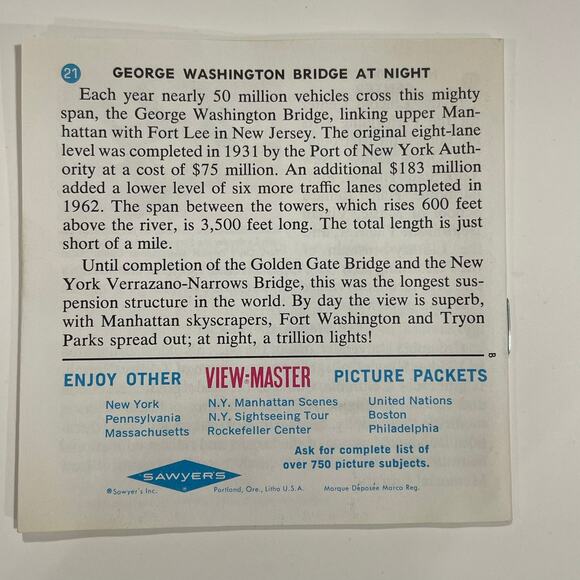 View-Master NEW YORK CITY - A649 - 3 Reel Set + Booklet - Purple Package (NYC2) - Picture 4 of 8